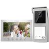 TMEZON Videocitofono 2 fili Monofamiliare Video Citofoni,Monitor TFT a Colori 7 pollici e Campanello esterno con telecamera Visione Notturna,Audio Bidirezionale,T30