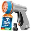GRÜNTEK Pistola Acqua Giardino - 7 Tipi di Spruzzi - Pistola per Irrigazione Alta Pressione per Tubo Acqua con Spruzzo Multifunzione x Innaffiare Giardino e Lavaggio Auto. Attacco Rapido.