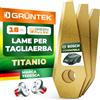 GRÜNTEK 18 Lame Robot Tagliaerba BOSCH. Lame Ricambio in Acciao Inox e Titanio con Viti. Affilate e Resistenti, Anticorrosione e Infrangibili per Taglio Preciso.