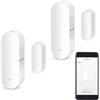 Zecamin Sensore porta WiFi, sensore di contatto intelligente finestra, sensore di contatto wireless, allarme per porta finestra, compatibile con Alexa e Google Assistant, nessun hub necessario,2 Pack