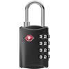 NOVLOCK Lucchetto TSA a combinazione da viaggio a 4 cifre - compatibile USA - per valigia, zaino, borsa sportiva e bagaglio a mano - 1 pezzo, nero