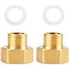 Noosverl 2 pezzi riduttore in acciaio inox, 3/8 pollici fuori x 1/2 pollici dentro ottone