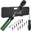 Uharbour Set di Chiavi Dinamometriche 1-15 Nm per Biciclette, Chiave Dinamometrica 1/4" con Bit, Manico a Cacciavite e Barra di Prolunga, Precisione ±3%