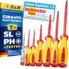 S&R Set di Cacciaviti da Elettricista Isolati, 7 giraviti a norma VDE Professionali con tester di tensione SL-PH. Qualità Professionale
