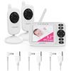HelloBaby Baby Monitor con 2 Telecamere, Schermo 3.2 Pollici, Visione Notturna, Audio Bidirezionale, Modalità ECO VOX, Sensore Temperatura, 8 Ninne Nanne, Portata 300m, senza WiFi