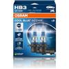 OSRAM COOL BLUE INTENSE HB3, +100% di luminosità in più, fino a 5.000 K, lampada frontale alogena, aspetto LED, scatola pieghevole sospesa (2 lampade)