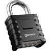 NovLock Lucchetto a combinazione - grande, robusto e resistente alle intemperie - arco da 8 mm - per esterni e interni: cancelli, recinzioni, capanni, armadi, armadietti - confezione da 1, nero