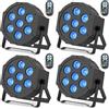 SEBRUANC Par LED RGBW, 4PCS Luci da Palco DMX512 Luci Discoteca LED con Telecomando 8 Modalità Faretto Effetto per Club Bar Matrimonio Natale