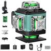 ENRIPRT Livella Laser Autolivellante 16 Linee, 4 X 360 °Livello Laser Autolivellante Verde, 2 x Batterie, Luminosità regolabile, Supporto rotante, Telecomando, Base Magnetica
