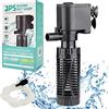 BPS BUENA PET SHOP BPS Pompa sommergibile per acquario con filtro 12 W 800 L/H Pompa acqua Filtro serbatoio per pesci stagno idroponici 18,2 x 10 cm BPS-6080