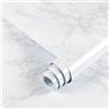 Hode Pellicola Adesiva Marmo Bianco 30x200cm, Carta Adesiva per Mobili Bianco, Effetto Marmo PVC Rivestimento per Cucina Muro Mobile Impermeabile