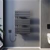 SUNXURY Scaldasalviette elettrico con termostato, 762 x 500 mm, 400 Watt, colore antracite, portasciugamani elettrico, piatto, con barra riscaldante