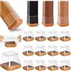 YOZON 20 pezzi Quadrati Gommini per Sedie in Silicone con Feltro, Proteggi Gambe per Mobili 27-36mm, Elastiche Protezione per Gambe Delle Sedie per Antigraffio, Feltrini per Chair Leg Protectors