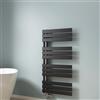 EMKE Scaldasalviette termoarredo piatto, Termoarredo da Bagno, 1041 x 500 mm, Nero colore, collegamento laterale, 529W, radiatore scaldasalviette ad acqua calda