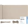 Sekey Recinzione Copertura per Balcone Protezione della Privacy Schermo in Polyster Opaco, per Balcone Giardino terrazza, con Occhielli Corde e Fascetta, 0.9×4m Taupe