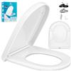 KESSER® Sedile per WC con meccanismo Soft-Close, Funzione di sgancio rapido e Soft-Close - in Duroplast con fissaggio in acciaio inox, WC Sedile a Forma di D