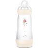MAM Biberon Easy Start 320 ml, Biberon anticolica per allattamento misto, Riduce le bolle d'aria e il rischio di coliche, Accessori neonati 4+ mesi autosterilizzanti e con tettarella misura 3, Neutro