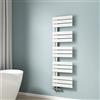 EMKE Scaldasalviette termoarredo piatto, Termoarredo da Bagno, 1320 x 400 mm, bianco, collegamento laterale, 570W, radiatore scaldasalviette ad acqua calda