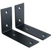 Sayayo Staffe per Mensole Pesanti, Staffe Mensola Nero in Acciaio Inox Staffa Angolare Staffe a L, Adatto a Garage Bagni Cucine Soggiorno, 127 mm * 85 mm, 2 pezzi
