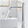 Kelleria Rubinetto per Lavabo Alto, Rubinetto Bagno con Bocca Girevole a 360°, Miscelatore Monocomando per Lavabo da Appoggio, Rubinetto Bagno Alto, Cromo