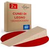 LouMaxx Set di 2 Cunei in Legno di Faggio Naturale - 180 x 60 x 30 mm - Cuneo Turco, di Montaggio - Made in Europe