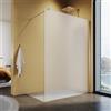 SUNXURY Box doccia walk-in 140x200cm, parete divisoria in vetro da 8mm con rivestimento nano, vetro di sicurezza ESG, cabina doccia walk-in con barra di stabilizzazione (completamente satinato)