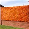 BAKAJI Siepe Artificiale Sintetica da Parete, Rotolo Frangivista Ornamentale da Muro, Ringhiera, Decorazione Anticaduta per Terrazzo, Balcone, Giardino, Esterno, 1 x 3 Metri (Foglie Arancio)