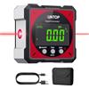 XUNTOP LCD Level Box Digitale Ricaricabile con Laser Elettronico Angle Finder 4x90° con 4 Lati Magnetici con Cavo Type-C per Ricarica Inclinometro Livella Laser Impermeabile con Retroilluminazione