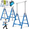 MASKO® Cavalletto da lavoro telescopico | Cavalletto pieghevole max. portata 200 kg | Regolabile in altezza min/max. altezza di lavoro 800 - 1300 mm | con guanti, Set di 8 - Argento/Blu