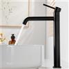 Kelleria Rubinetto per Lavabo Alto, Rubinetto Bagno Lavabo Girevole a 360°, Miscelatore a Bocca Alta per Lavabi da Appoggio, Rubinetto Monocomando per Bagno, Nero