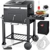 KESSER® Barbecue con Carrello XL Barbecue a carbonella con Coperchio, Ruote, Manico in Acciaio Inox, griglia e termometro a carbonella,Grande Barbecue a carbonella Barbecue da Campeggio