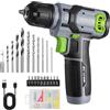 WORKPRO Trapano Avvitatore a Batteria 8V, Cacciavite a Batteria Verde Grigio, Accessori 53 Pezzi, con Mandrino da 10 Mm, Luce LED, Cavo di Ricarica di Tipo C, per Riparazioni Domestiche Fai-Da-Te