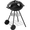 WOLTU Barbecue a Carbonella con Griglia, Coperchio e Valvola di Ventilazione, Griglia BBQ con Ruote per Camping, Giardino, Picnic, 47,5x44x69,5 cm, Metallo Nero
