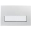 Mendorio Placca di Comando WC, Compatibile con Geberit Sigma, UP300 e UP320, Piastra Doppio Scarico, Dimensioni 246×164 mm (Argento Opaco & Bianco Opaco Pulsante)