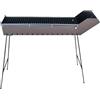EMPOTEC Canaletta Arrosticini Empotec Fornacella a Carbone Cottura Carne Pesce Spiedini Gambe Pieghevoli Ottimo Materiale Lungh. 75cm Alt. 74cm Colore Nero + Griglia in Acciaio Cromato Grill BBQ Barbecue