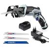 WORKPRO Sega a Gattuccio a Batteria 12V, Sega Universale con Batteria 2000mAh, Velocità Variabile, Ricarica Rapida 1 Ora, Sega a Gattuccio con 3 Lame per Tagliare Legno, Metallo