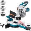 DOVAMAN DMS01A Troncatrice Radiale 2000W, Doppia Velocità 3200/5000 RPM, 3 Lame TCT, Taglio Max 340x90mm, Angolo 0-45°, Guida Laser, 9 Posizioni, Per Legno PVC Alluminio Metalli Teneri