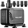 LIFERUN Pompa Sommersa 65W 3600L/H, Sommersa Silenziosa, Pompa per Laghetto,Massima di Sollevamento 3m, con Filtro e 6 Ugelli,3 Dimensioni:16/19/25mm, Ideale per Acquari e Laghetti,Fontane