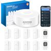 AGSHOME allarme casa senza fili Wireless, 120dB allarme casa 11kit, 1 antifurto casa con Sirena, 8 Sensori Porta e Finestra, 2 Telecomandi, Compatibile con Alexa e Google Assistant