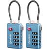 NovLock Lucchetti TSA con combinazione a 4 cifre - Per valigia, zaino, borsa da viaggio e bagaglio a mano - Ideali per viaggi in aereo - Confezione da 2 (blu)