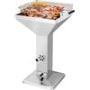 TLGREEN 63*48*92cm Barbecue a colonna in acciaio inox, Barbecue da esterno con griglia cromata, Cassetto cenere e ventilazione, Altezza regolabile in 3 posizioni, per Outdoor, Camping, BBQ, Giardino