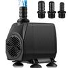 LIFERUN Pompa per Acquario 60W 3000L/H,Portata Regolabile,Pompa Sommersa, Massima di Sollevamento 3m,con Filtro e 3 Ugelli 13/16/19mm,Ideale per Acquari e Laghetti,Fontane