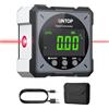XUNTOP 4 * 90° Inclinometro Digitale Ricaricabile con Laser Bilaterale IP54 Schermo LCD Misuratore d'angolo Digitale con 4 Lati Magnetici Livella a Bolla Grigia per Costruzione Decorazione DIY-Grigio