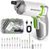 WORKPRO Avvitatore Elettrico da 3,6 V, Cacciaviti Eccentrici a Batteria da 2,0 Ah, 7 Nm, 2 Direzioni di Rotazione + Lampada LED, 24 Bit, Cavo di Ricarica USB, per Fai da Te, Bianco