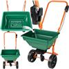 tectake® Carrello con Ruote Portatutto, Carrello Spargitore Volume 25L, Carriola da Giardino per Semi, Concime, Fertilizzante, Sale Antigelo, Manutenzione Inverno e Giardinaggio, Ruote Grandi - Verde