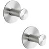 SAYAYO Ganci Adesivi Ganci Portasciugamani in Acciaio Inox Gancio Accappatoio Bagno Argento, Gancio Appendiabiti Autoadesivo Appendi Strofinacci Cucina, 2 Pezzi