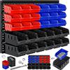 MASKO® Scatole Impilabili, Mensola a Muro, Scatole Portaoggetti Visibili, Mensola Inclinabile, Mensola Collegabile, 32 parti - Nero/Blu/Rosso