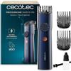 Cecotec Tagliabarba con Lame Giapponesi PrecisionCare Barber Pro. Acciaio Inox, Pettini Guida Regolabili (0,5-20mm) con Ruota Precisione, Batteria 90min, IPX7, Display
