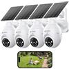YESKANO 2K Telecamera Wi-Fi Esterno Senza Fili Con Pannello Solare, 360° PTZ Videocamera Sorveglianza A Batteria, Visione Notturna A Colori, Rilevamento Umano/PIR con Allarme, 2 Vie Audio, 2.4GHz,IP66