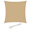 WOLTU Vela ombreggiante 4x4m in HDPE 180 g/m² Traspirante Tenda a Vela Parasole Quadrato Protezione Solare Respirante Anti UV Giardino Esterni Sabbia